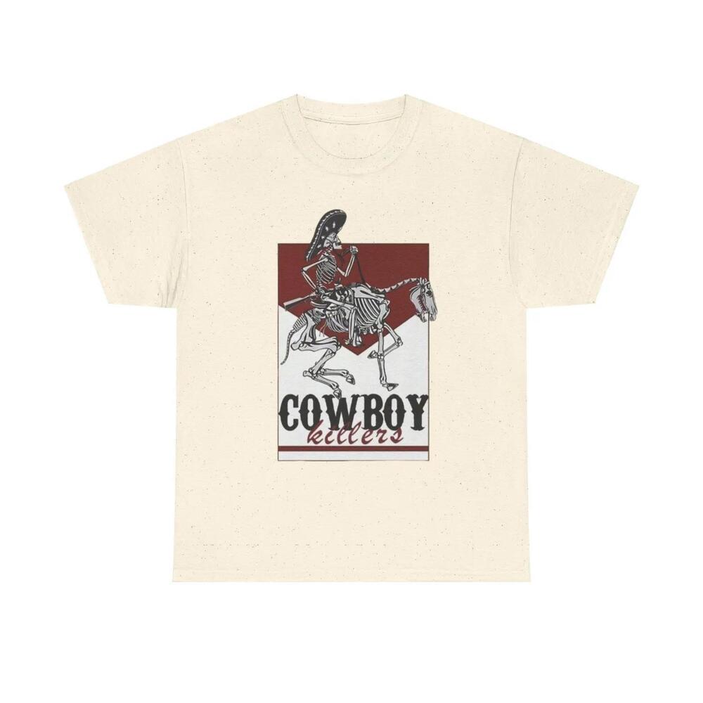 Skeleton Cowboy Killers Graphic Tee, Retro Western T-Shirt